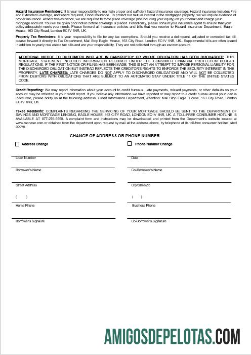 Extrato de hipoteca do Monese Bank do Reino Unido em formatos Word e PDF 3 exemplo